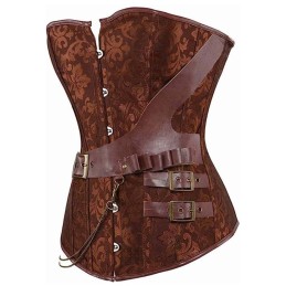 Corset Pirate - Brocard Marron