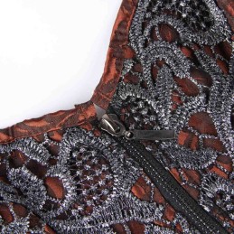 Corset Victorien Brodé Marron