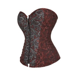 Corset Victorien Brodé Marron