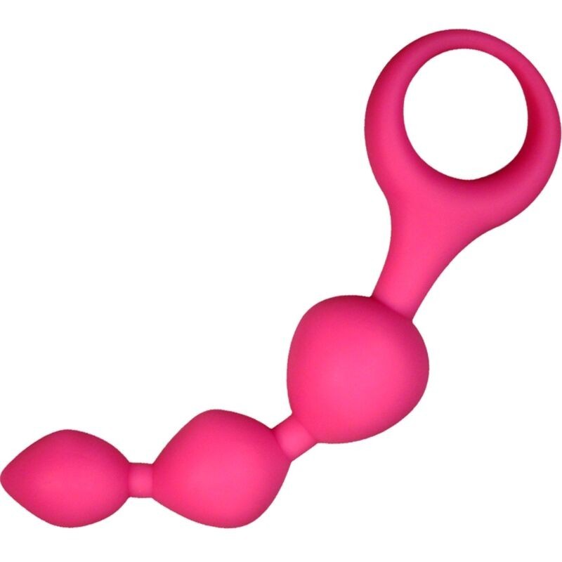 Balles Anal en Silicone Rose Triball 15 cm