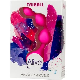 Balles Anal en Silicone Rose Triball 15 cm