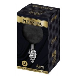 Plug Anal Métal Fluffy Twist M Noir