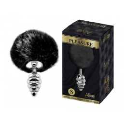 Plug Anal Métal Fluffy Twist S Noir