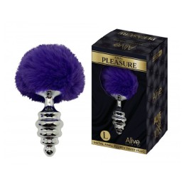 Plug Anal Métal Fluffy Twist L Mauve