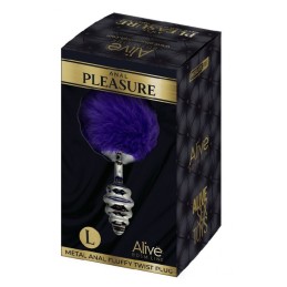 Plug Anal Métal Fluffy Twist L Mauve