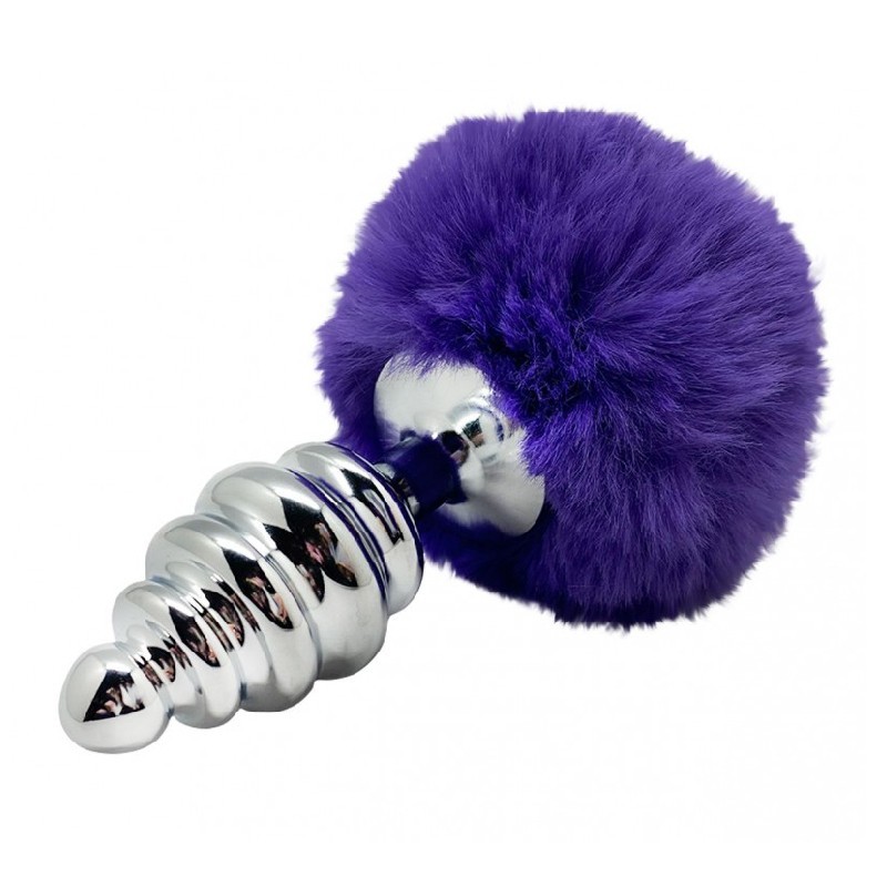 Plug Anal Métal Fluffy Twist L Mauve Sextox