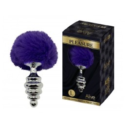 Plug Anal Métal Fluffy Twist L Mauve