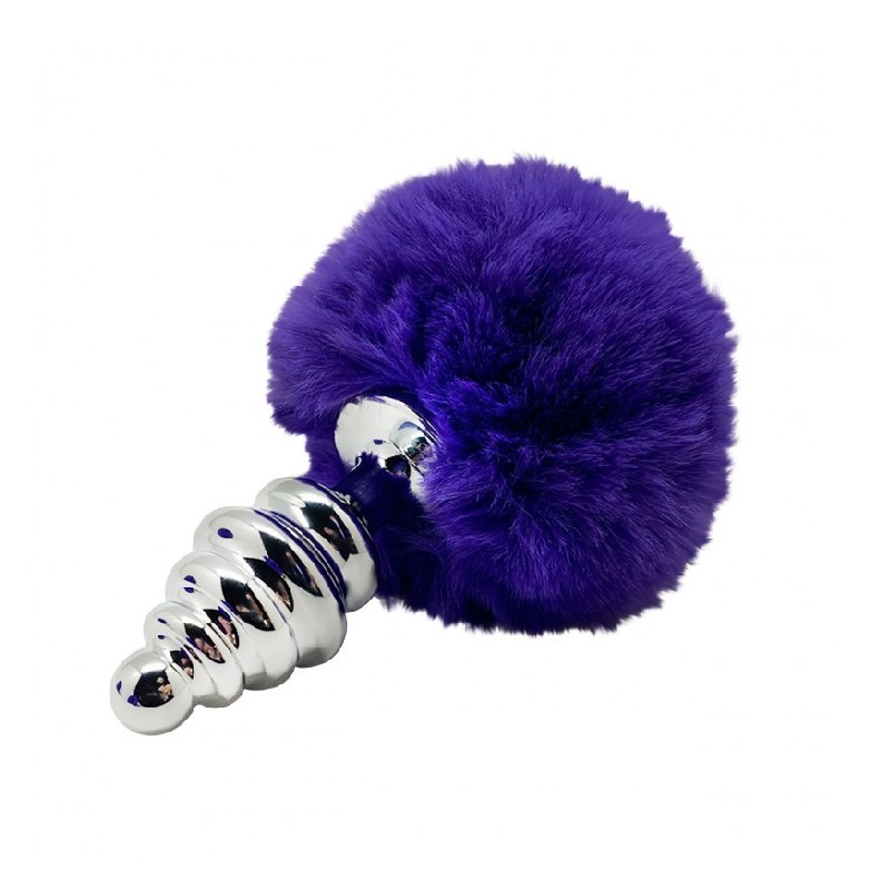 Plug Anal Métal Fluffy Twist S Mauve Sextox