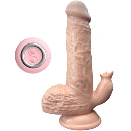 Vibromasseur Gode Réaliste 19 cm avec Stimulateur de Langue