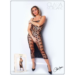 Robe Sexy Longue en Résille Noire - Clara Morgane