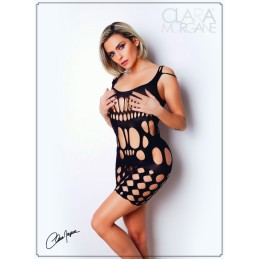 Robe Moulante en Résille Noire - Clara Morgane