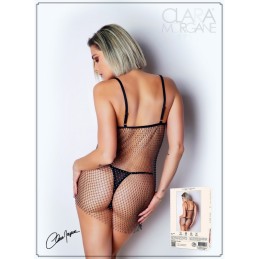 Petite Robe en Fine Résille Incrustée de Strass - Clara Morgane