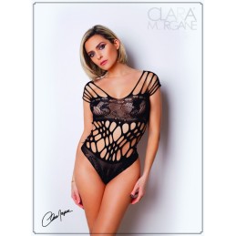 Body Noir en Résille et Lanières - Clara Morgane