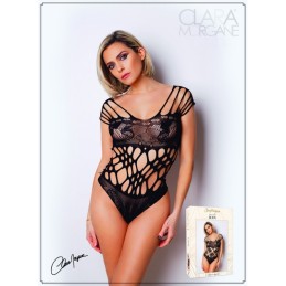 Body Noir en Résille et Lanières - Clara Morgane