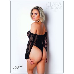 Body Résille Noire Manches Longues - Clara Morgane