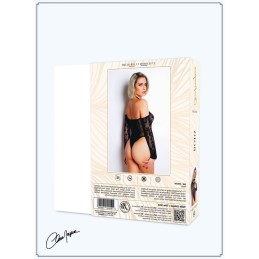 Body Résille Noire Manches Longues - Clara Morgane