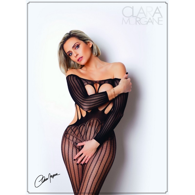 Bodystocking Manches Longues Seins Nus - Clara Morgane