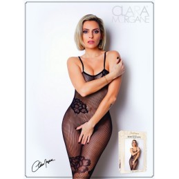 Bodystocking Résille Noire avec Fines Bretelles - Clara Morgane