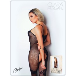 Bodystocking Résille Noire avec Fines Bretelles - Clara Morgane