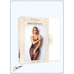 Bodystocking Résille Noire avec Fines Bretelles - Clara Morgane