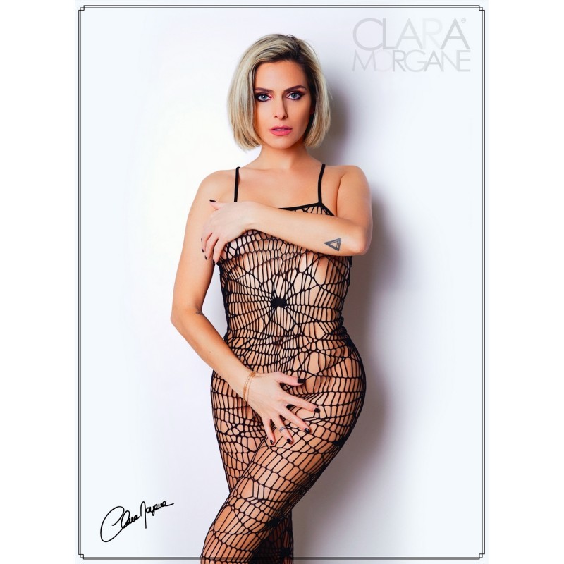 Combinaison en Résille Aspect Toile d'Araignée - Clara Morgane