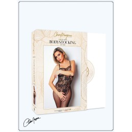 Bodystocking Résille Imprimé Motifs Floraux - Clara Morgane