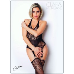 Bodystocking noir porte-jarretelles - Clara Morgane