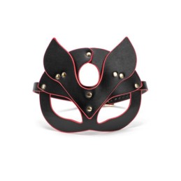 Masque Félin SM Noir Et Rouge Kink BDSM