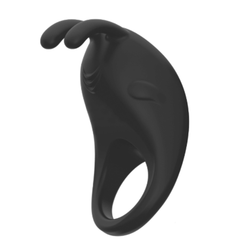 Anneau Vibrant Premium en Silicone Rechargeable Noir