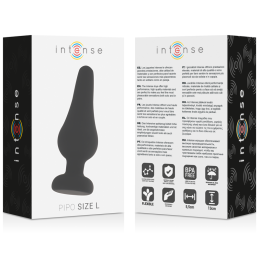 Plug Anal Pipo L Silicone Noir 13 cm - Intense