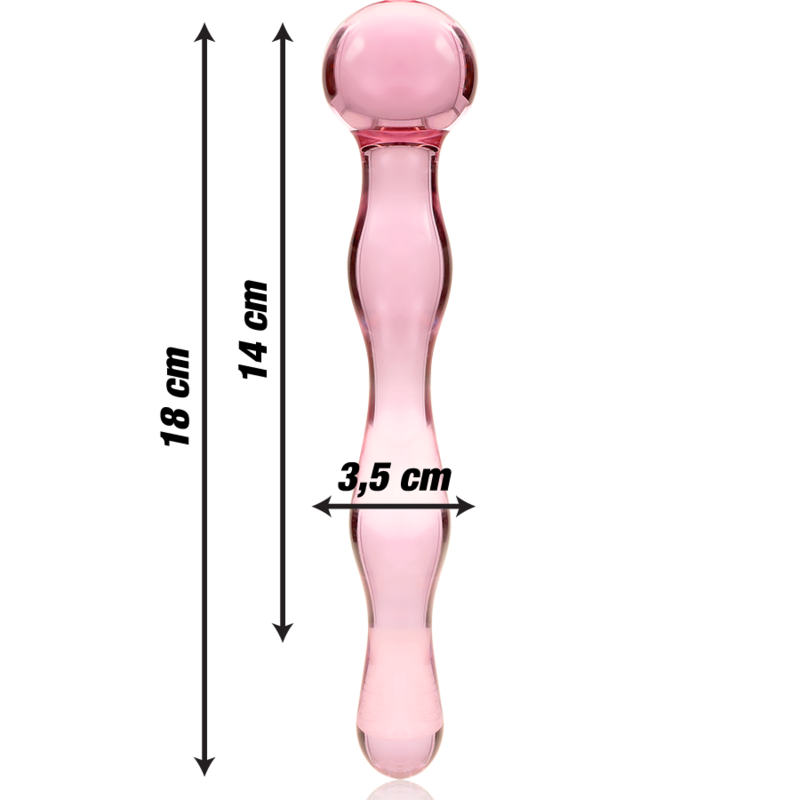 Gode Nebula en verre borosilicate rose 18 cm