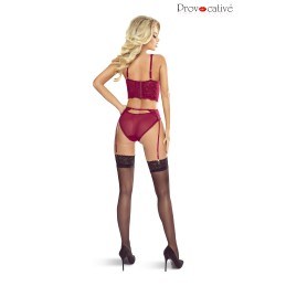 Ensemble Bustier et Slip Bordeaux en Dentelle