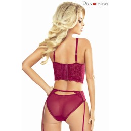 Ensemble Bustier et Slip Bordeaux en Dentelle